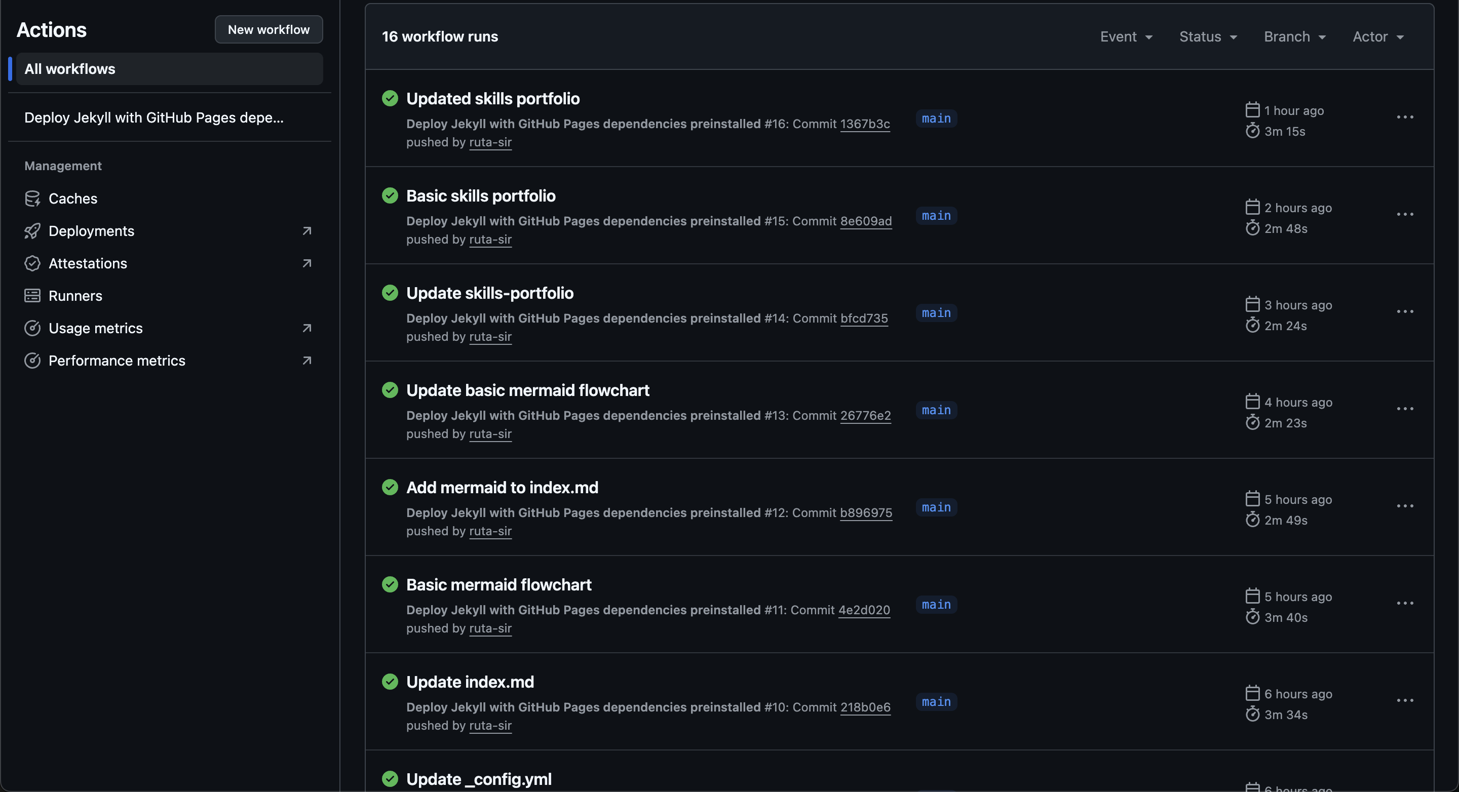 Actions Setup